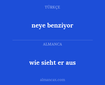 neye benziyor - wie sieht er aus