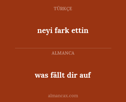 was fällt dir auf - neyi fark ettin