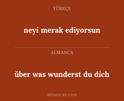 über was wunderst du dich - neyi merak ediyorsun