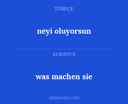 neyi oluyorsun - was machen sie
