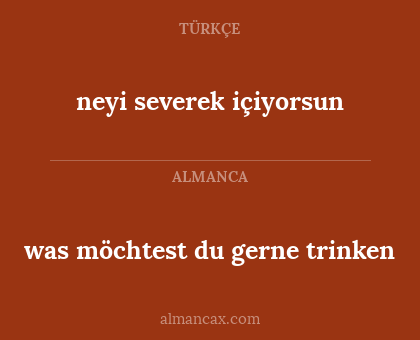 neyi severek içiyorsun - was möchtest du gerne trinken