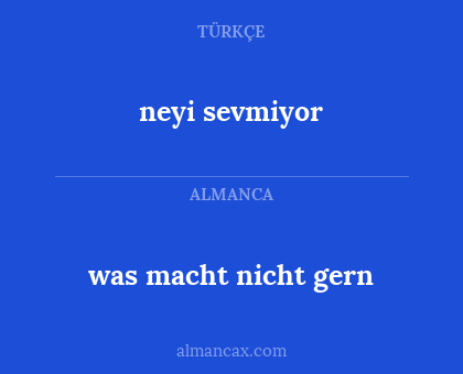 neyi sevmiyor - was macht nicht gern