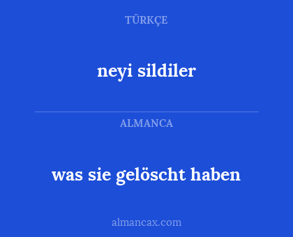 neyi sildiler - was sie gelöscht haben