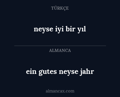 neyse iyi bir yıl - ein gutes neyse jahr