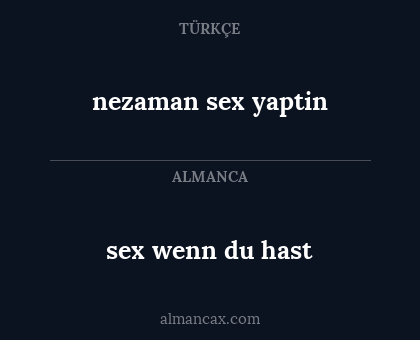 nezaman sex yaptin - sex wenn du hast