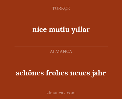 nice mutlu yıllar - schönes frohes neues jahr
