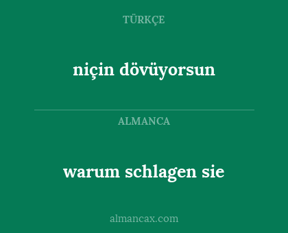 warum schlagen sie - niçin dövüyorsun