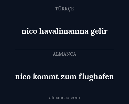 nico havalimanına gelir - nico kommt zum flughafen