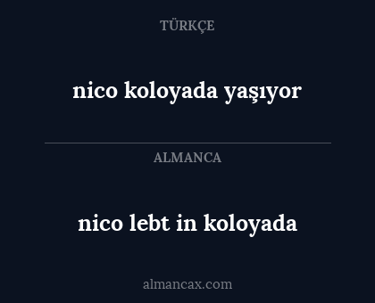 nico lebt in koloyada - nico koloyada yaşıyor