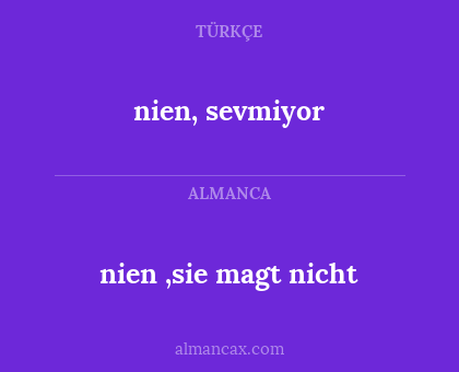 nien, sevmiyor - nien ,sie magt nicht