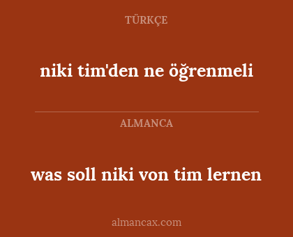 was soll niki von tim lernen - niki tim'den ne öğrenmeli