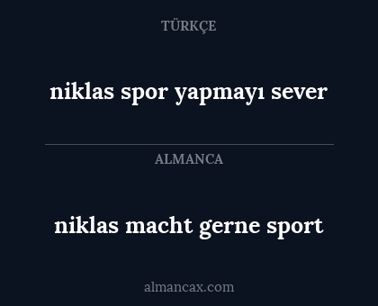 niklas macht gerne sport - niklas spor yapmayı sever