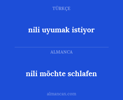 nili uyumak istiyor - nili möchte schlafen