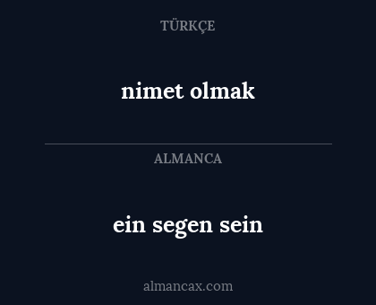 ein segen sein - nimet olmak