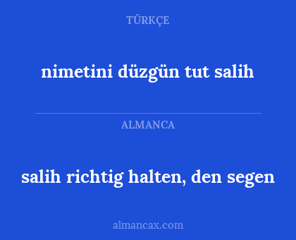 nimetini düzgün tut salih - salih richtig halten, den segen
