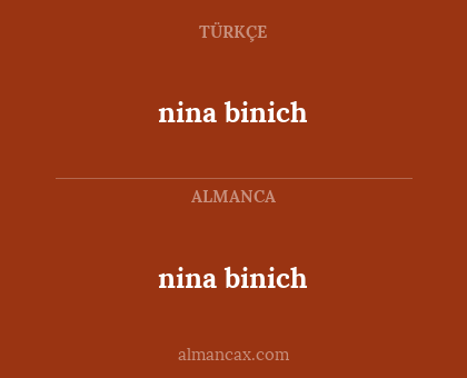 nina binich - nina binich