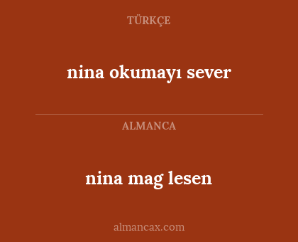 nina mag lesen - nina okumayı sever
