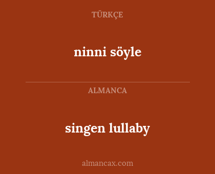 ninni söyle - singen lullaby