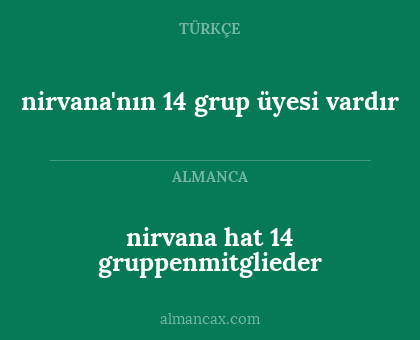 nirvana'nın 14 grup üyesi vardır - nirvana hat 14 gruppenmitglieder