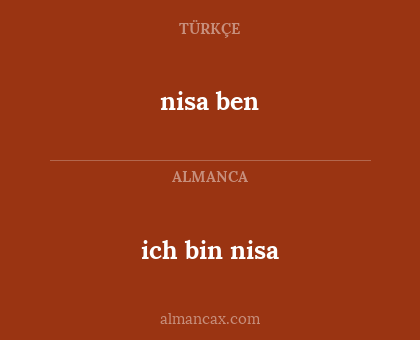 ich bin nisa - nisa ben