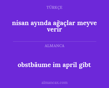obstbäume im april gibt - nisan ayında ağaçlar meyve verir
