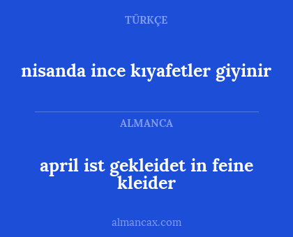 april ist gekleidet in feine kleider - nisanda ince kıyafetler giyinir