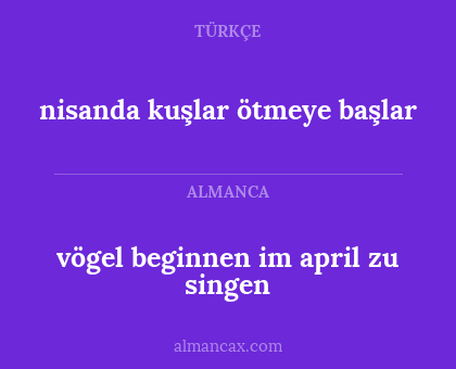 nisanda kuşlar ötmeye başlar - vögel beginnen im april zu singen