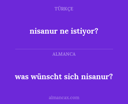 nisanur ne istiyor? - was wünscht sich nisanur?
