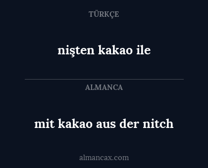 mit kakao aus der nitch - nişten kakao ile