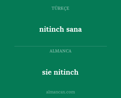 sie nitinch - nitinch sana