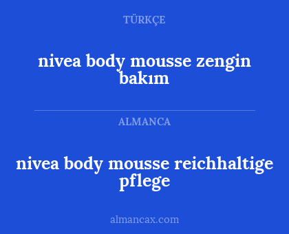 nivea body mousse reichhaltige pflege - nivea body mousse zengin bakım