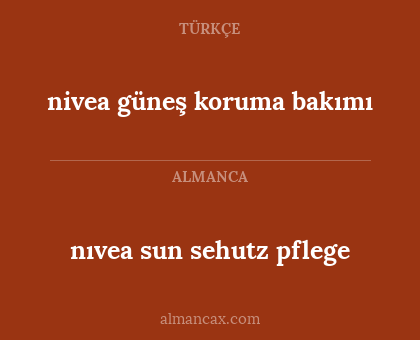 nıvea sun sehutz pflege - nivea güneş koruma bakımı