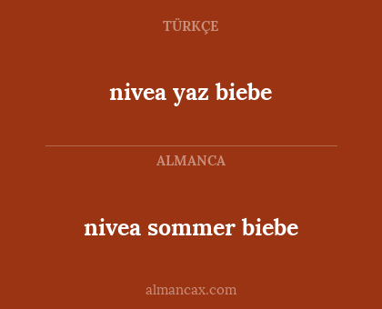 nivea yaz biebe - nivea sommer biebe