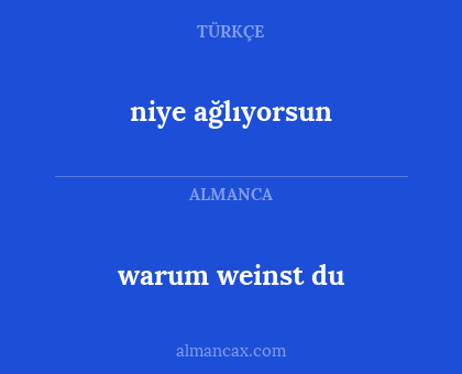 warum weinst du - niye ağlıyorsun
