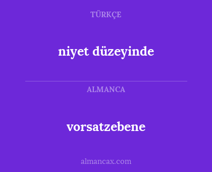 vorsatzebene - niyet düzeyinde