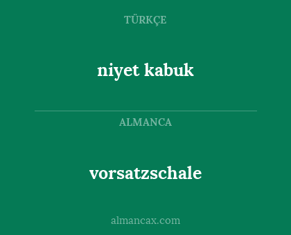 vorsatzschale - niyet kabuk