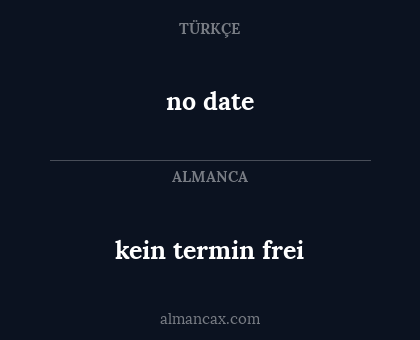 no date - kein termin frei