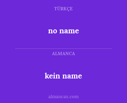 no name - kein name