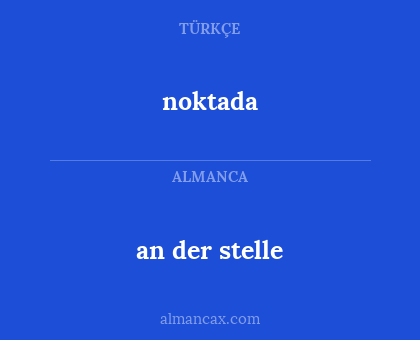 an der stelle - noktada