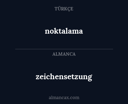 zeichensetzung - noktalama