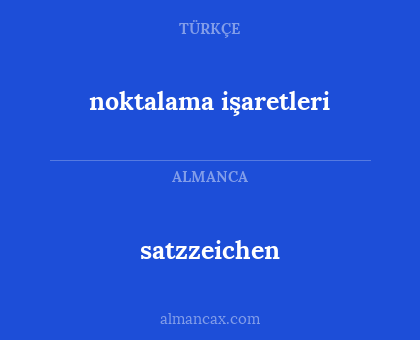 satzzeichen - noktalama işaretleri