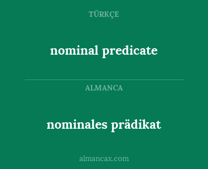 nominales prädikat - nominal predicate