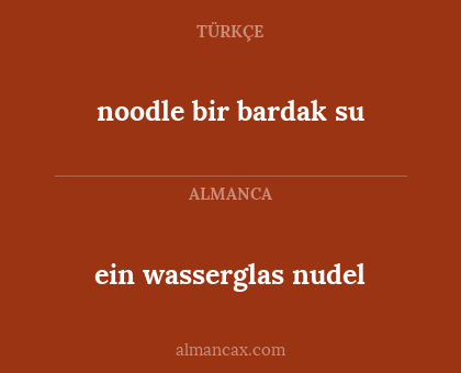 noodle bir bardak su - ein wasserglas nudel