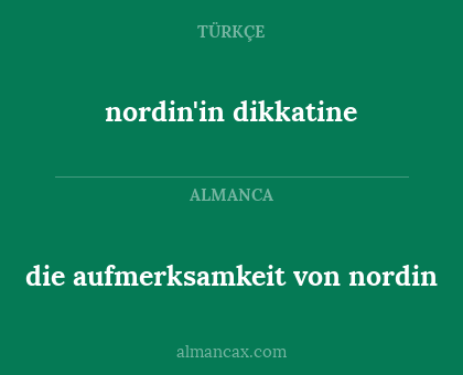 nordin'in dikkatine - die aufmerksamkeit von nordin