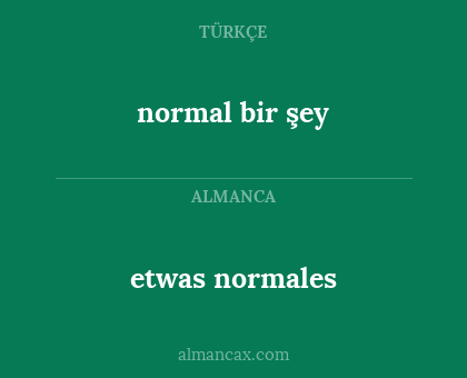 etwas normales - normal bir şey
