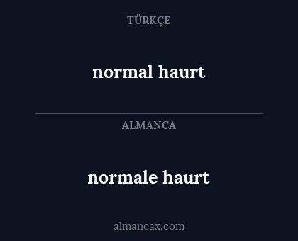 normale haurt - normal haurt