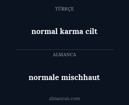 normale mischhaut - normal karma cilt