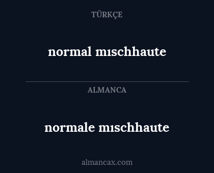 normale mıschhaute - normal mıschhaute
