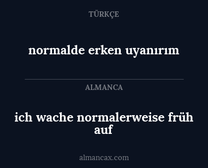 normalde erken uyanırım - ich wache normalerweise früh auf