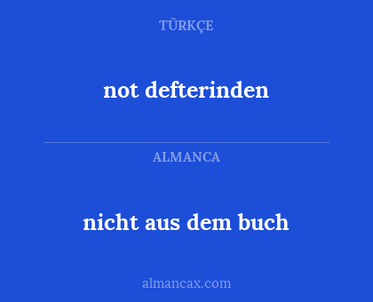 nicht aus dem buch - not defterinden